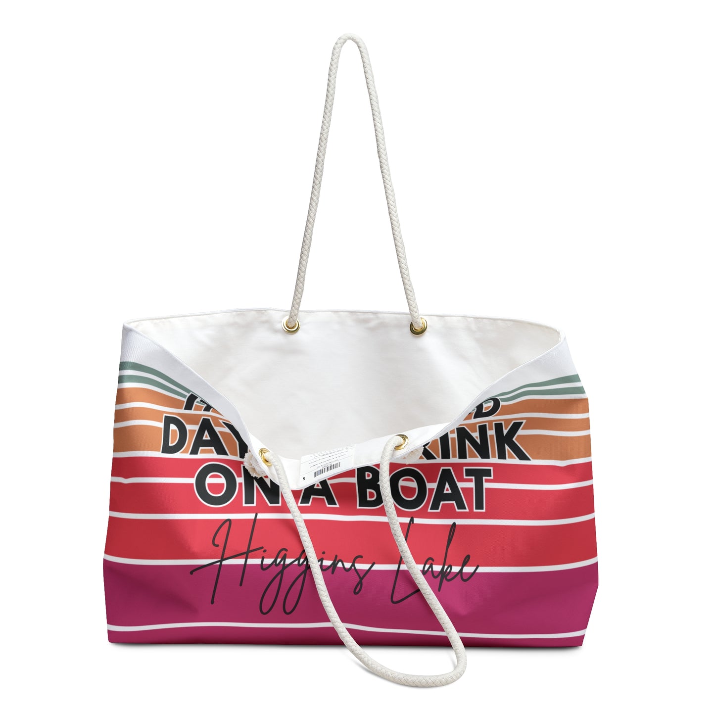It's a Good Day to Drink on a Boat Weekender Bag - Personalize with your favorite lake